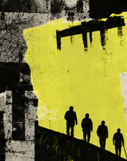 Silhouettes on stairs